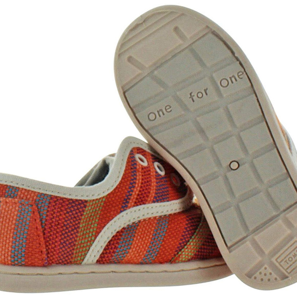 TOMS New Tiny Orange Tropic Cordones Toddler Shoes - Picture 6 of 6